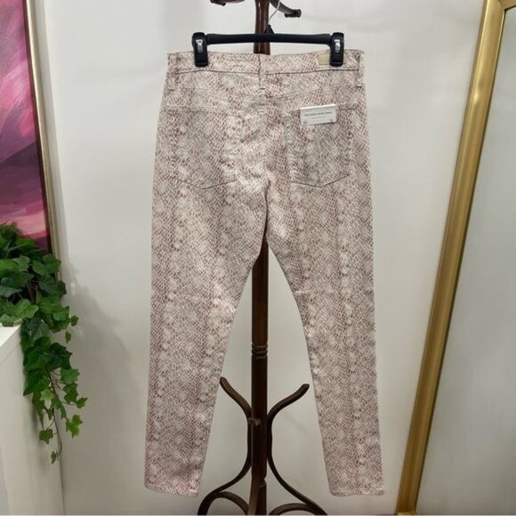 New AG  Adriano Goldschmied Farrah Silk Python Ivory Dust Jeans Size 31 - Picture 9 of 14